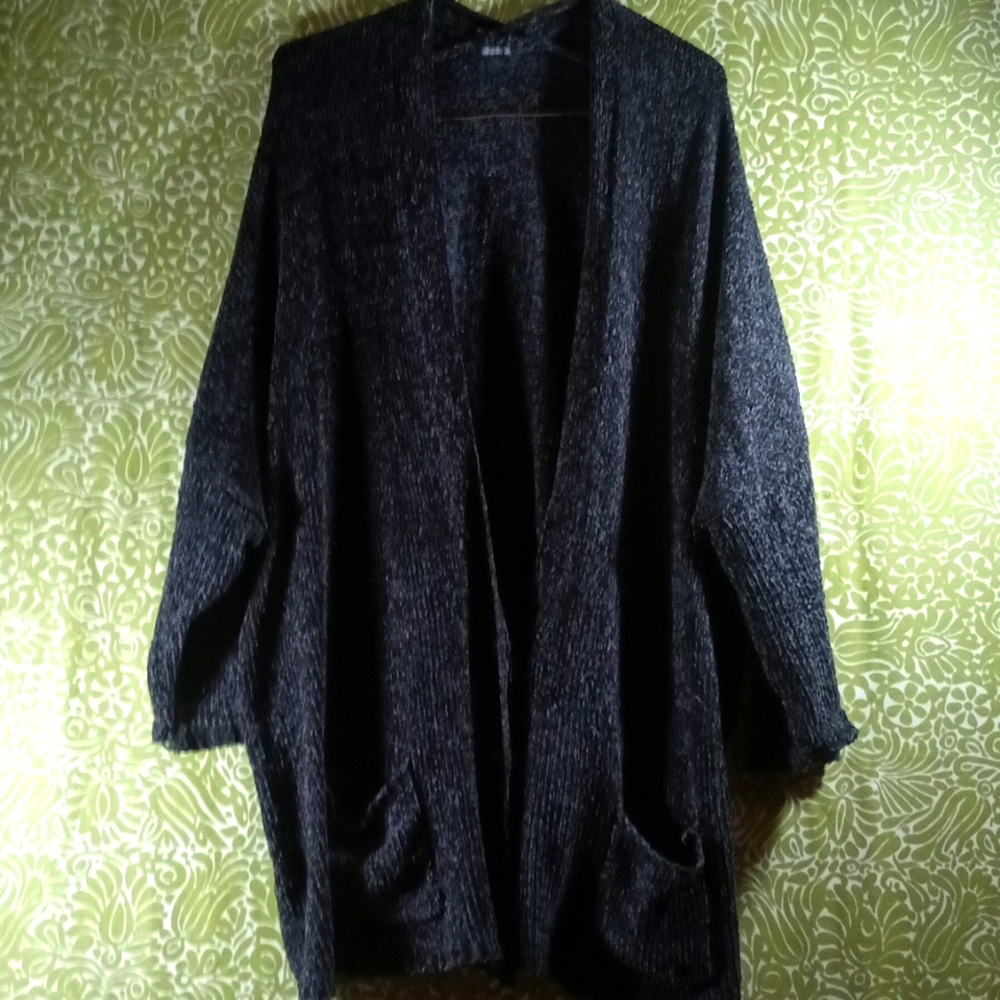Grey Knit Button Down Sweater
